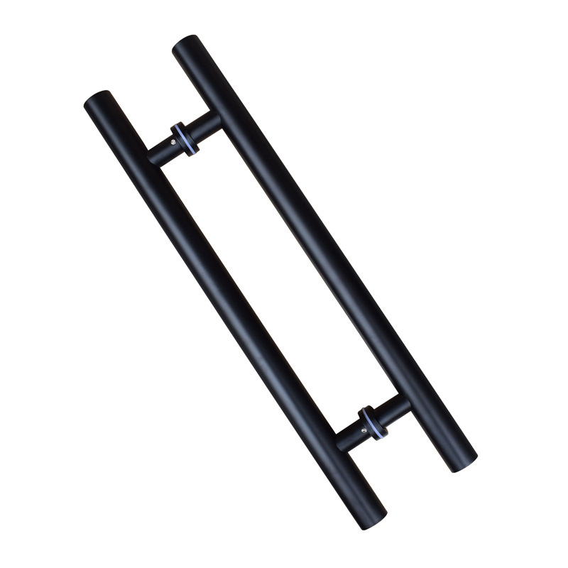 Black handle, glass door, handle with black frame, door with frame, large handle, handrail, stainless steel matte black Item Picture