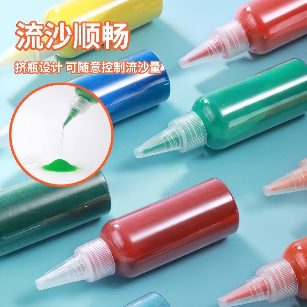 Bottled colored sand painting fine sand dyed color sand, children's colored sand, non-color-changing sand painting art materials are abundant and diverse details Picture