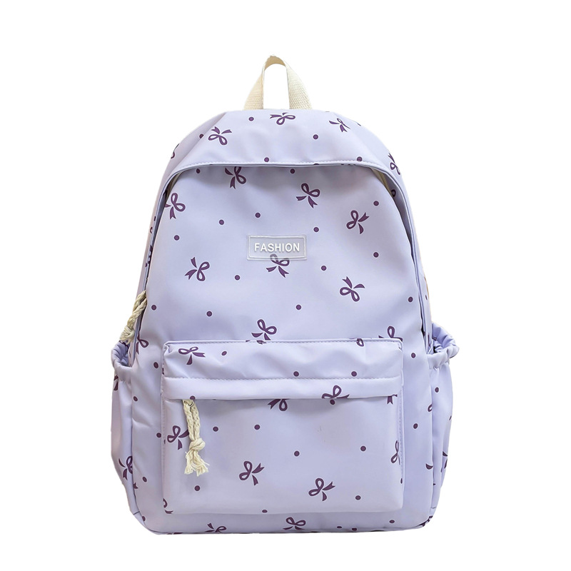 Travel backpack for girls, fresh and large capacity 2025 new cartoon cute and fashionable backpack, trendy bow bag Item Picture