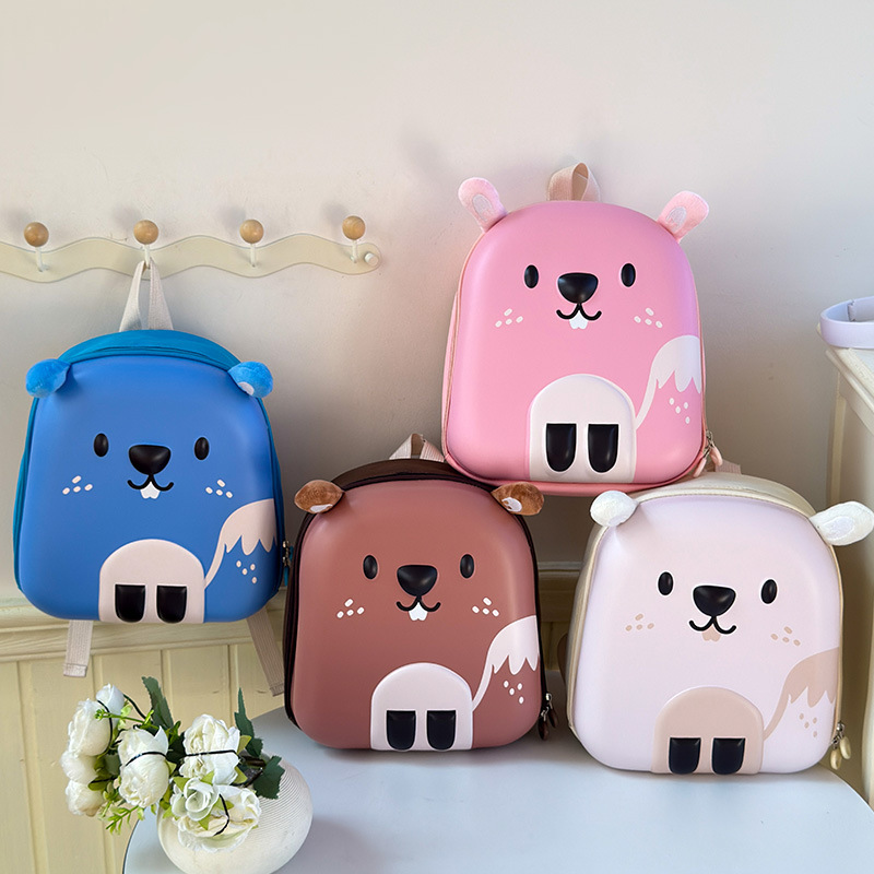 New children's bear eggshell bag for boys and girls, kindergarten snack small schoolbag, cartoon card Pilbara, shoulder shoulder full figure