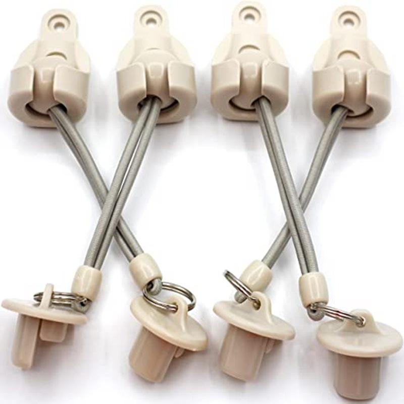 Cross-border retail 4 sets of beige Venetian blinds, windproof elastic ball rope, outdoor fixed ball lock, including plug Specification drawing