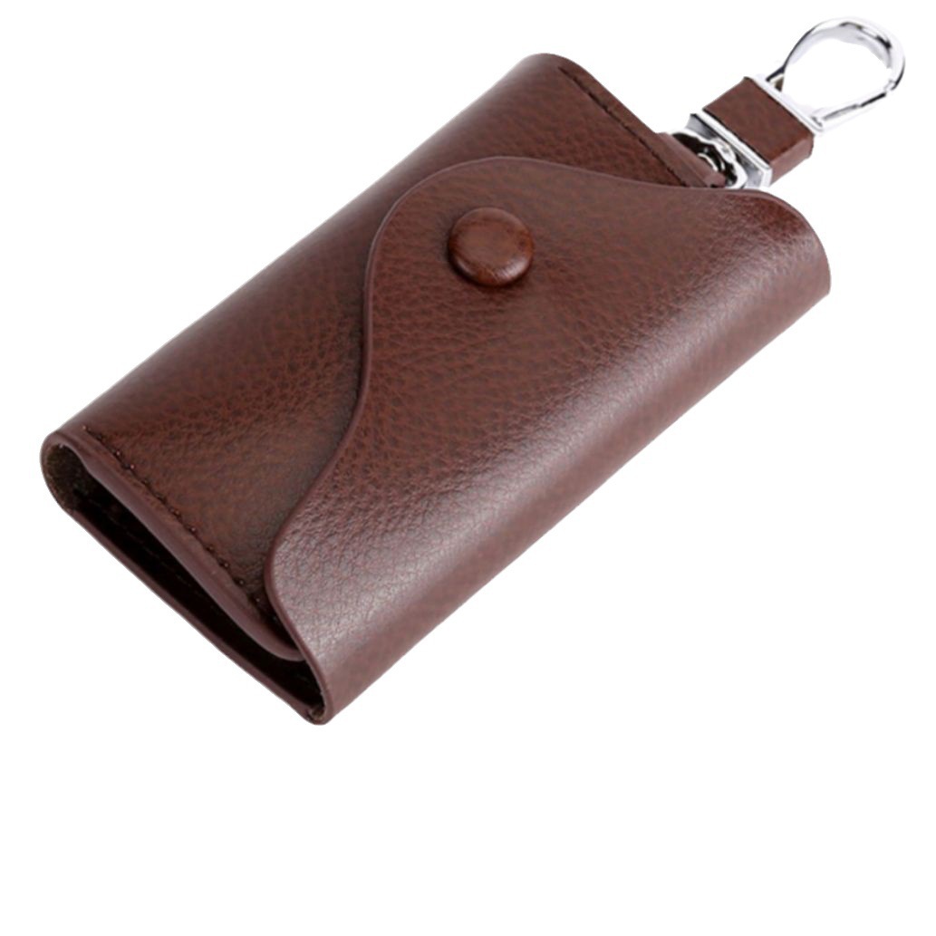 Leather car key case manufacturer wholesale large-capacity multi-functional waist-hung key case, simple and practical card case integrated Item Picture