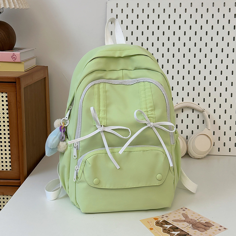 Schoolbag for junior high school girls, Korean style, fashionable, niche design sense, large-capacity backpack, lightweight, new college student backpack details Picture