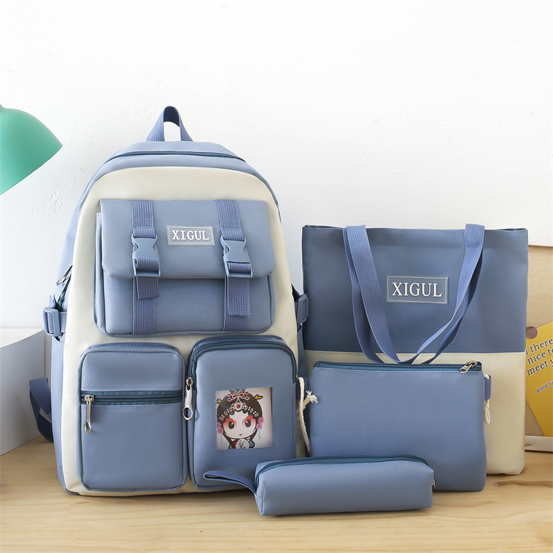 A new Korean version of the schoolbag for primary and secondary school students, a sweet and versatile Japanese-style school backpack set for girls full figure