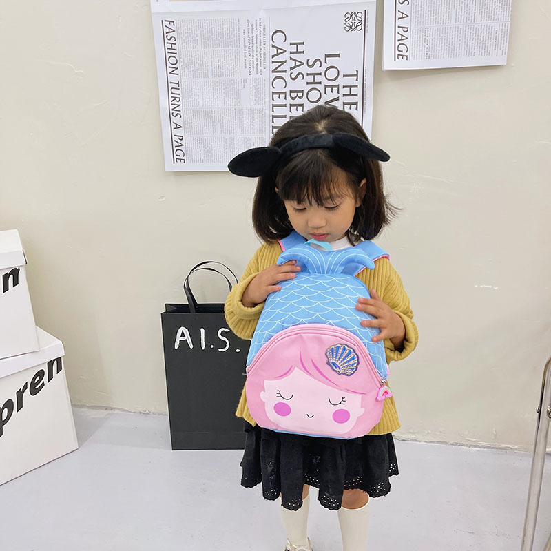 New mermaid children's schoolbag, cute and stylish backpack for kindergarten girls, baby snack backpack, cross-border Specification drawing