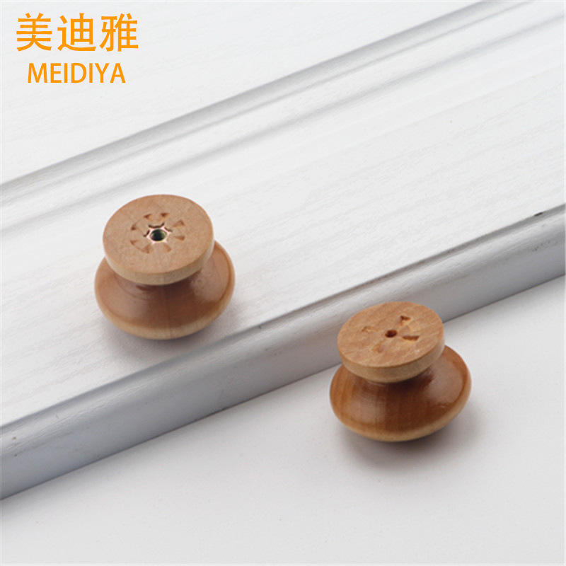 Wooden handle, single-hole round furniture drawer handle, mushroom cabinet handle, shoe cabinet door, wardrobe, European-style door handle Application Scenario