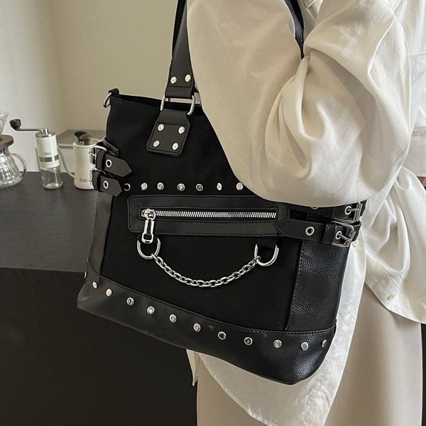 Tote Bag 2024 Summer New large-capacity handbag, women's fashionable crossbody bag, trendy and personalized single-shoulder bag Specification drawing