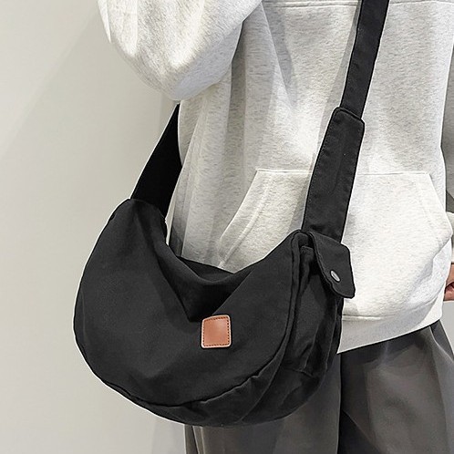 Canvas crossbody bag for women 2025 new style, casual retro single-shoulder bag, Japanese-style large-capacity messenger bag, men's backpack details Picture