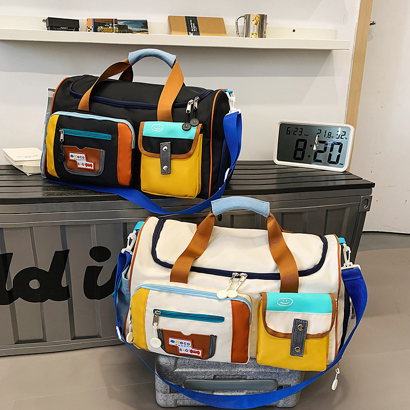 Large-capacity student accommodation luggage bags, fashionable single-shoulder crossbody travel bags for men and women, dry and wet separated outdoor sports bags details Picture