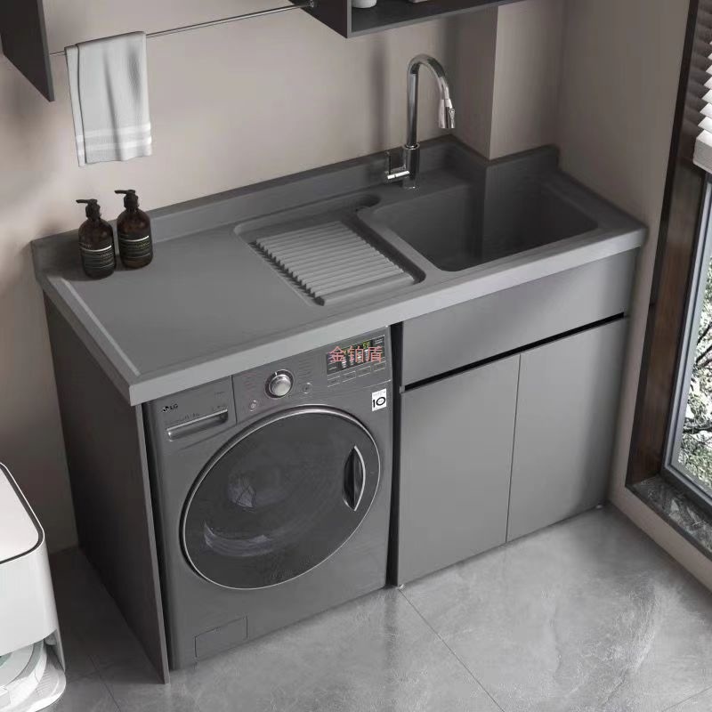 Integrated balcony washing machine combination companion, drum washing table with washboard combination cabinet, honeycomb aluminum washing wardrobe Specification drawing