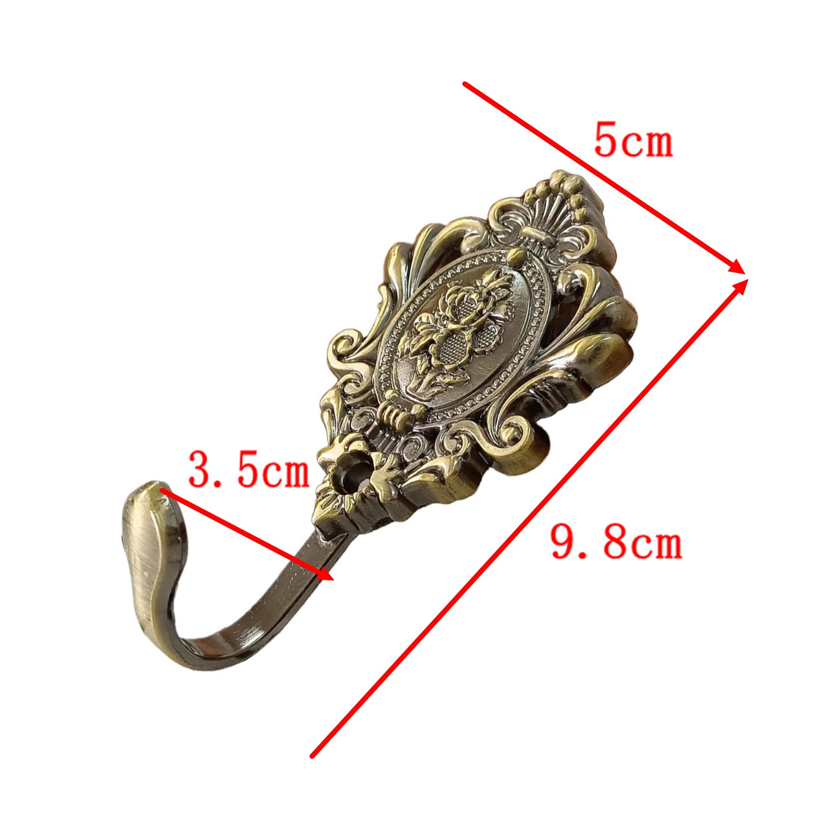 Factory direct sales of curtain hooks, European-style zinc alloy fan-shaped hooks, cross-border bath curtain hooks, door and window hooks, and coat hooks Item Picture