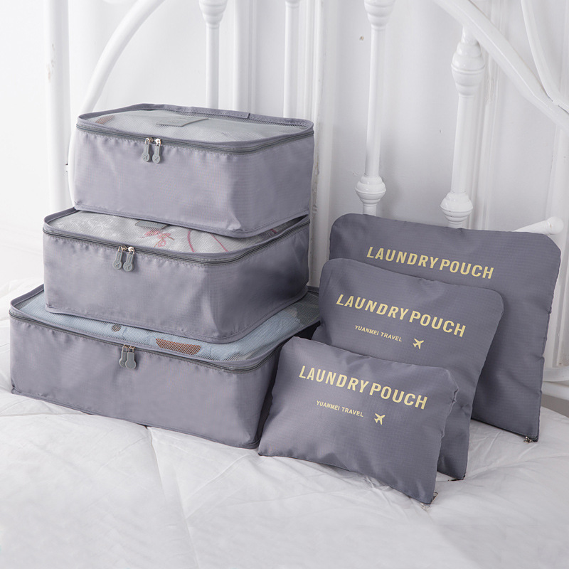 Cross-border Oxford Cloth travel storage six-piece set, business trip luggage and clothing organization and storage bag 6-piece set full figure