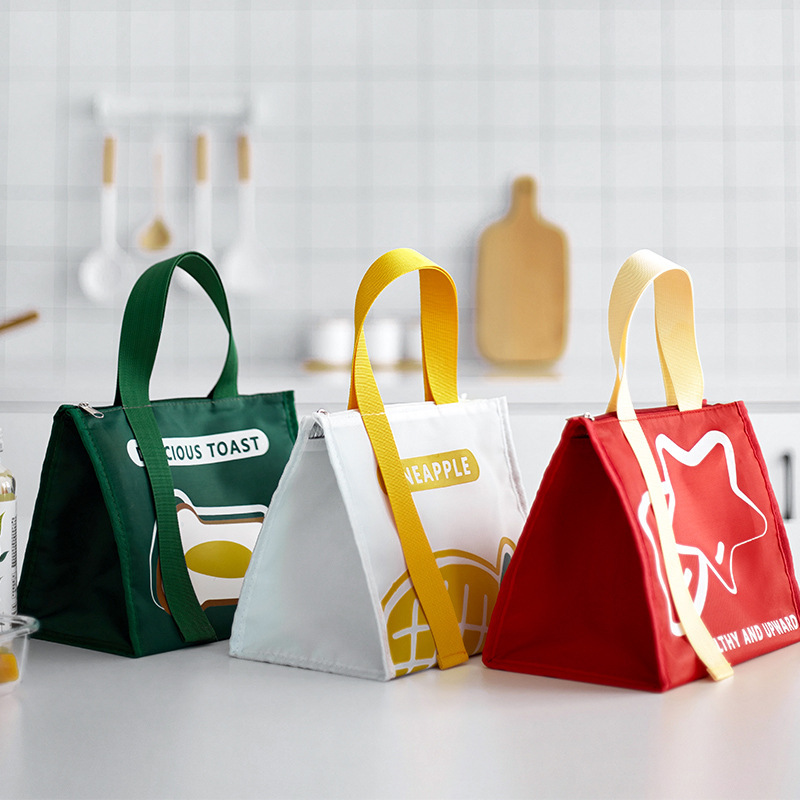 Simple hand-held large-capacity aluminum foil bento bag, Oxford cloth lunch box bag, student lunch bag, office worker lunch box bag full figure