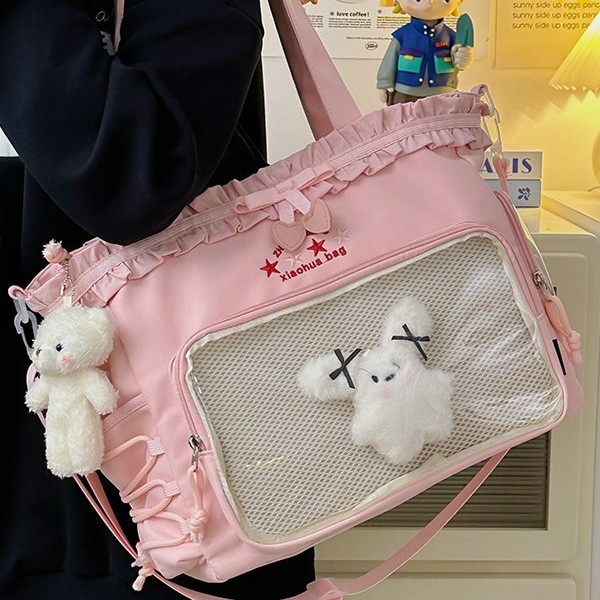 Student crossbody bag, fresh and trendy ins brand messenger bag, women's crossbody bag, casual and simple pain bag, single-shoulder bag, trendy backpack Application Scenario