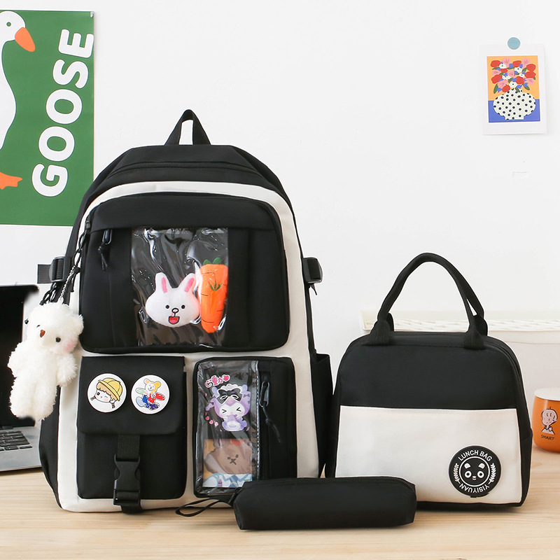 Cross-border Instagram schoolbag for girls, Korean version, large capacity, simple backpack for high school and junior high school, fresh and light outdoor casual backpack Application Scenario