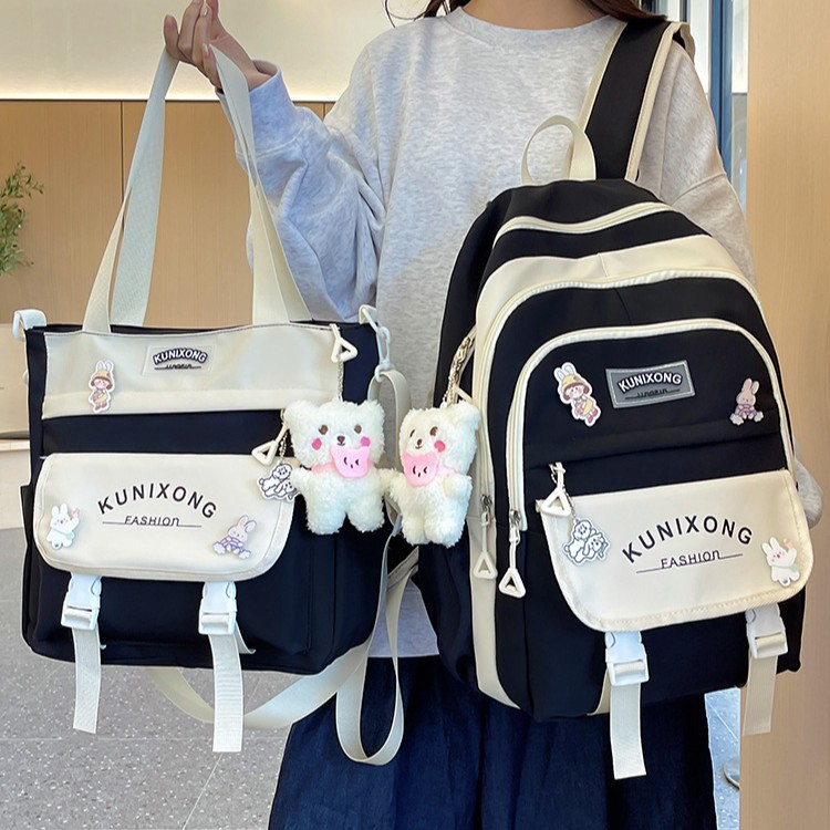 A two-piece backpack set for primary and secondary school students with a high level of appearance and a Korean-style ins color scheme, and a large-capacity backpack for female junior high school students Application Scenario