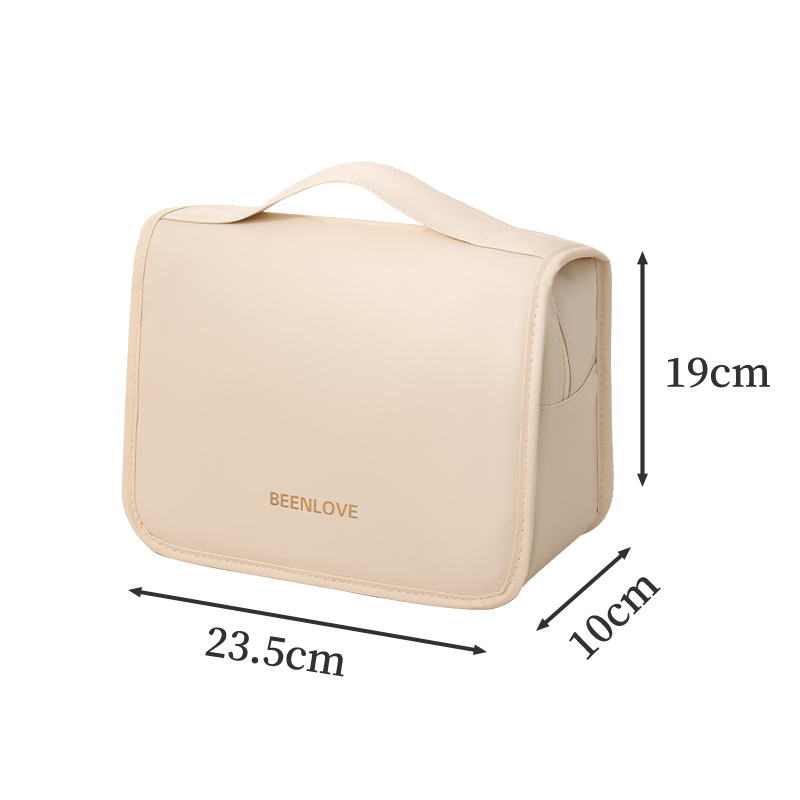 Runhui's new Naisi hook toiletry bag, skin-like leather film makeup storage bag, large-capacity makeup bag, one-piece consignment Item Picture