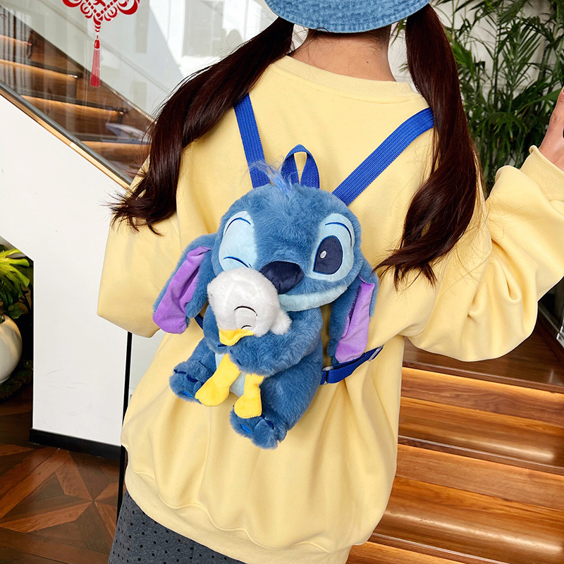Cute cartoon duckling backpack 2025 New style personalized plush backpack, a heartwarming birthday gift for girls Specification drawing