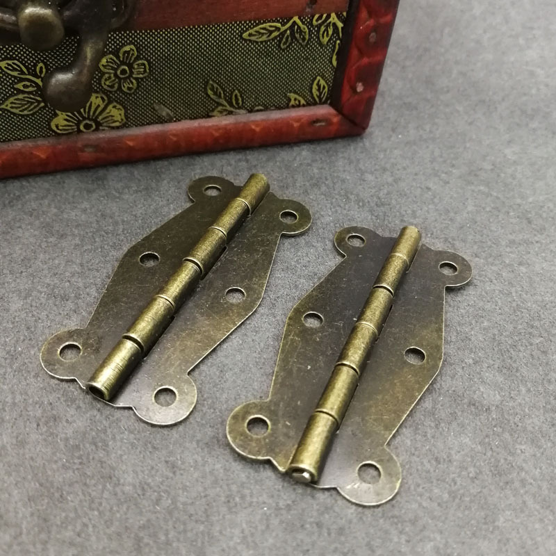 Retro hinge box, wooden box, paper box, handicraft box, hinge gift box, wine box, accessories, iron hinge B-107 Specification drawing