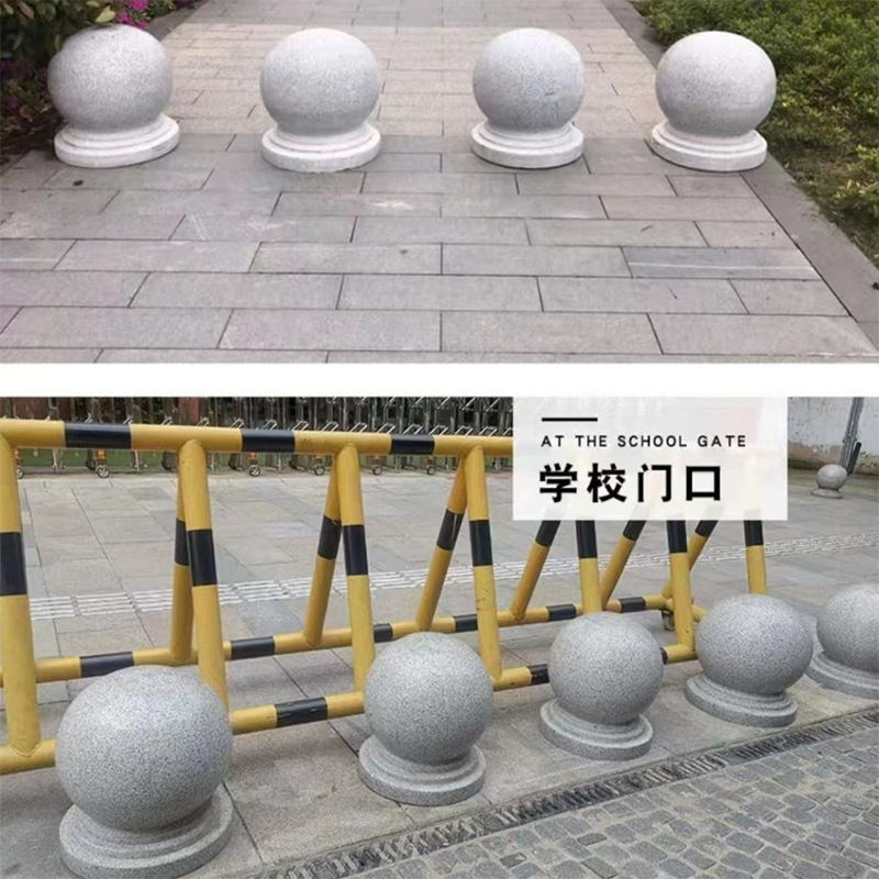 Outdoor park car-blocking balls, stone-like car-blocking balls, marble car-blocking balls, stone balls, roadblocks, car-blocking stones, piers, round balls Application Scenario