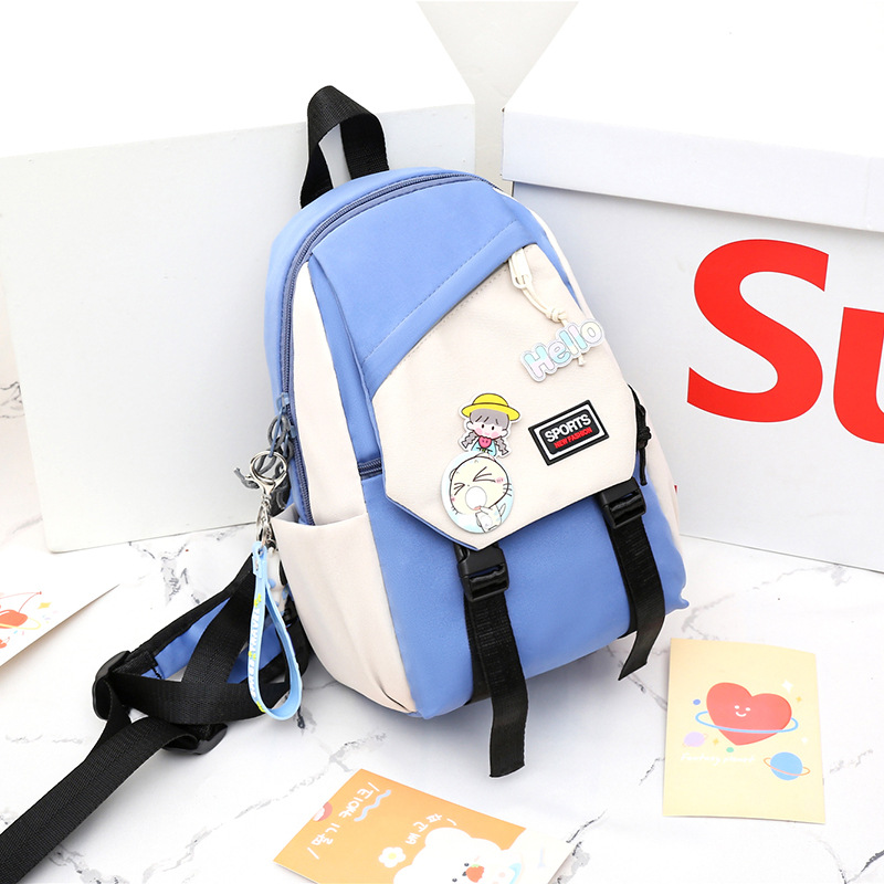 Outdoor travel chest bag, small backpack for primary school students going out, light and cute, spring outing crossbody bag, trendy children and girls, single shoulder Specification drawing