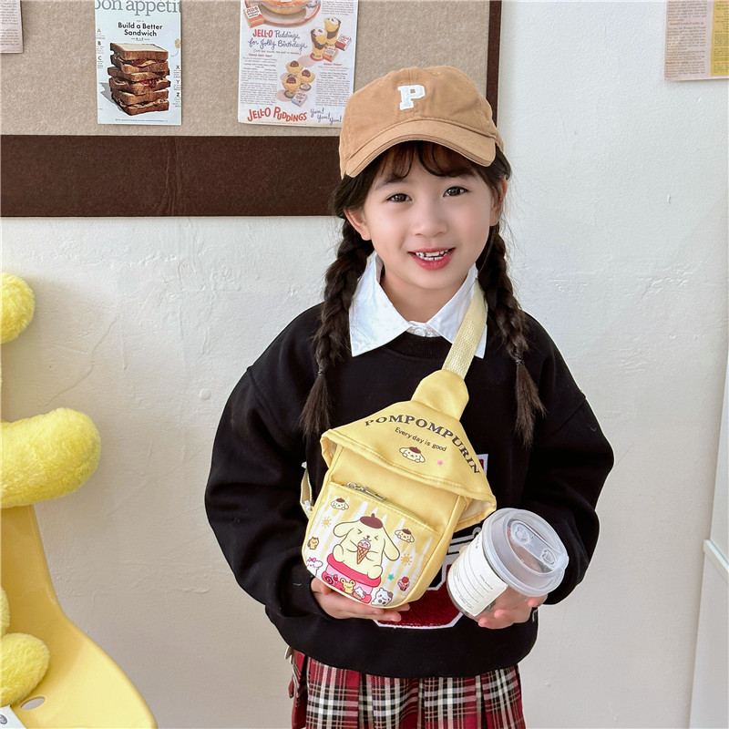 Children's outdoor crossbody bag, children's backpack, cute chest bag, cartoon kindergarten chest bag, primary school students' nylon coin purse Specification drawing