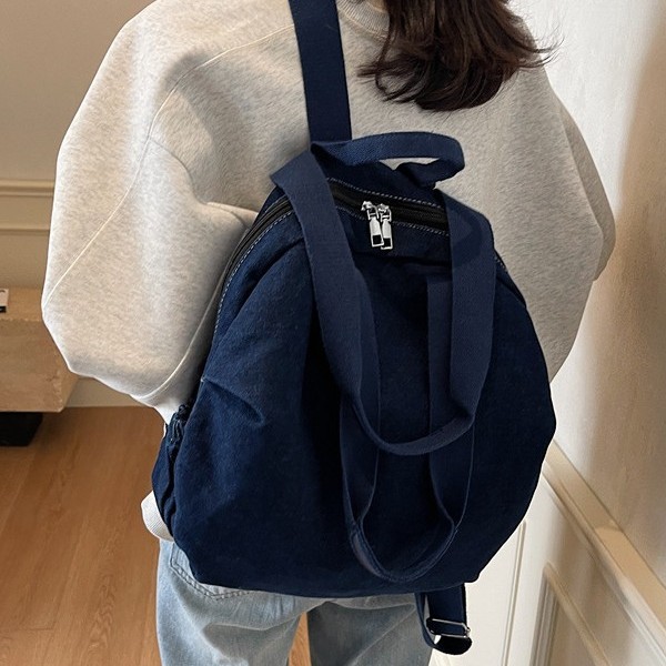 New autumn and winter single-shoulder bag with large capacity, fashionable denim, casual, multi-functional and laid-back style, versatile backpack Application Scenario
