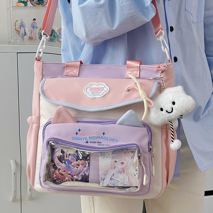 High-appearance-level ins-style schoolbag, junior high school girl backpack, high school student large-capacity cute pain bag, dopamine backpack Application Scenario