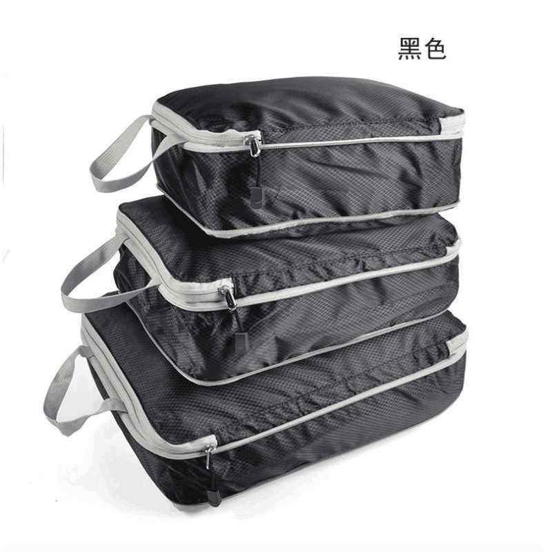Three-piece travel compression storage bag set, suitcase organization bag, large-capacity hand-held portable waterproof clothing storage bag details Picture