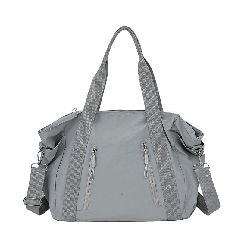Spring new casual fabric handbag, solid color simple commuter women's bag, versatile single-shoulder bag, middle-aged crossbody bag Item Picture