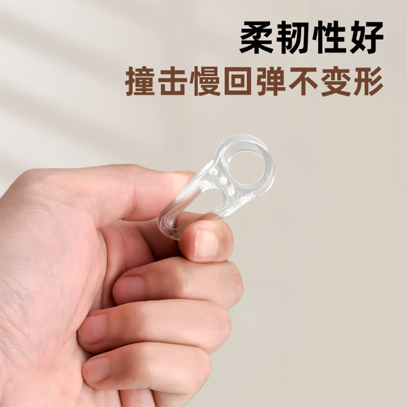 The popular PVC transparent door handle anti-collision ring for foreign trade, the anti-collision silent buffer for the back wall of the door, and the embossed door handle details Picture