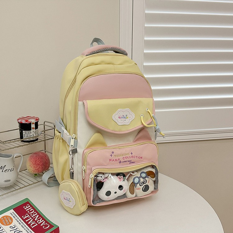 The ins large-capacity backpack is sweet, cute, fashionable and trendy. It is a macaron-colored backpack with a fresh and clean style Application Scenario