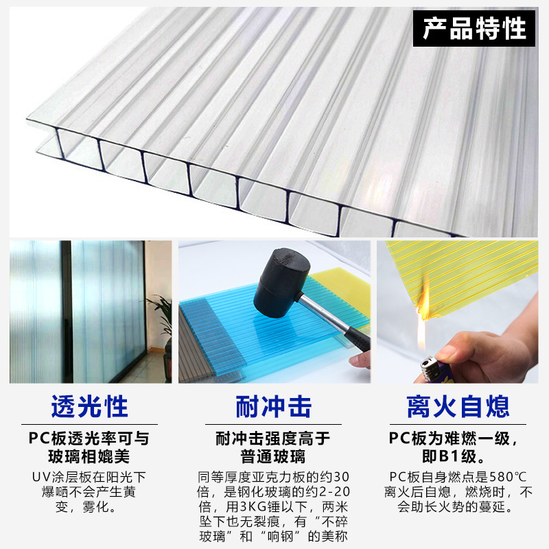 pc polycarbonate sheet 5mm - 8mm transparent greenhouse, carport, canopy, sunroom, light-transmitting board, Cablon hollow PC sheet Application Scenario