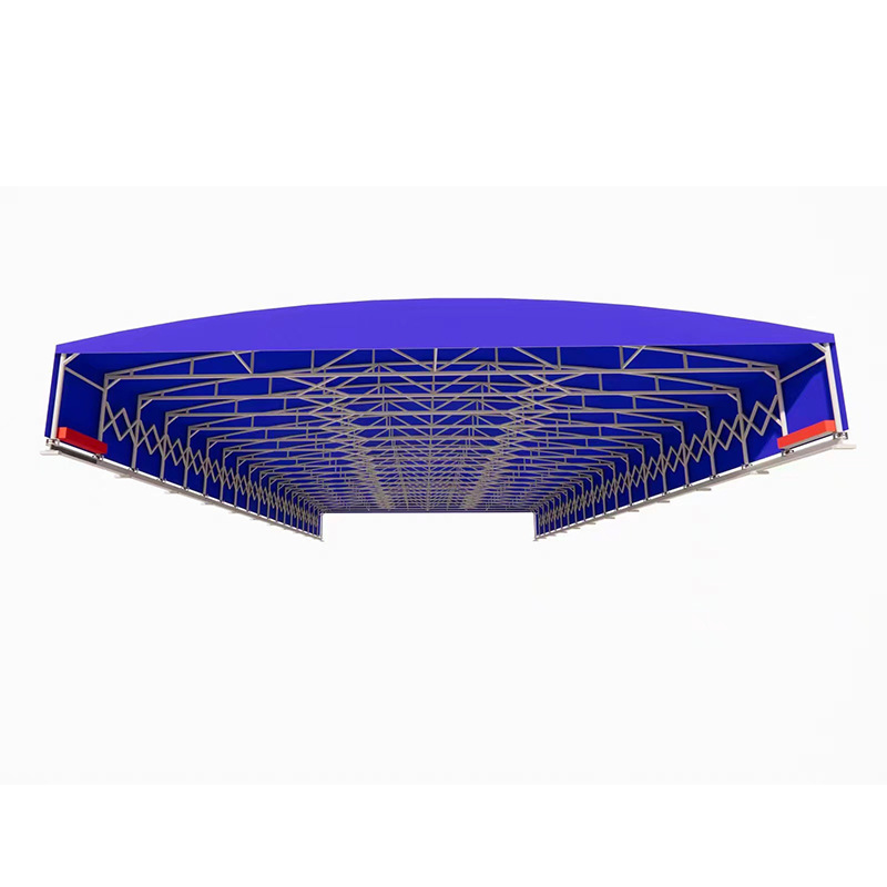 Electric sliding awning, outdoor suspended passage for storage factories, mobile awning, tennis court sunshade, telescopic sliding awning Item Picture