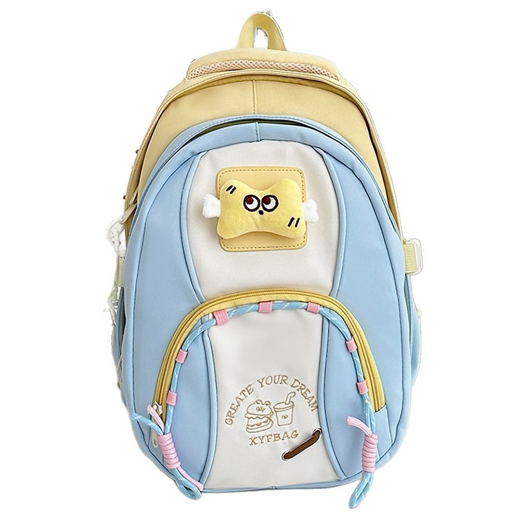 Backpacks for junior and senior high school students in contrasting colors, lightweight outdoor casual backpacks, schoolbags for primary school students, and Korean-style travel backpacks for girls Item Picture
