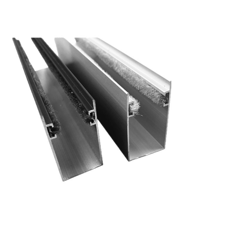 National standard 6063 aluminum bar extruded silent wool strip roller shutter shading groove, electrophoretic silver gray aluminum alloy roller shutter silent groove Item Picture