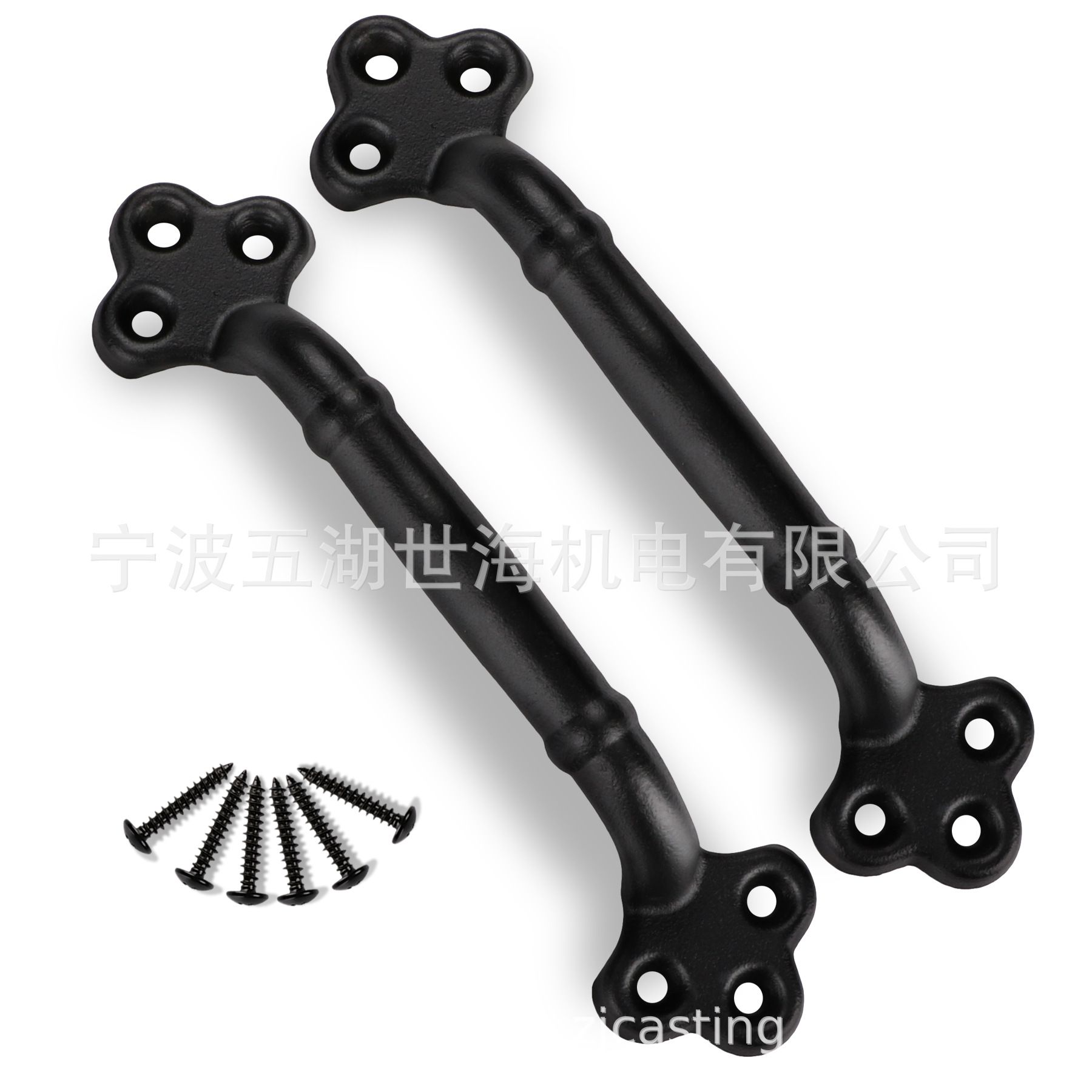 American-style barn door handles, sliding doors, cabinet doors, sliding doors, cast iron doors, matte black handles, factory direct sales Specification drawing