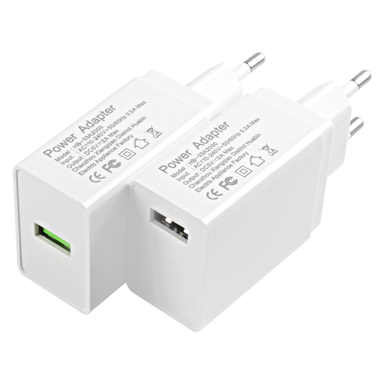 5v2a mobile phone charger, CE certified European standard usb charging head, universal travel charger power adapter Specification drawing