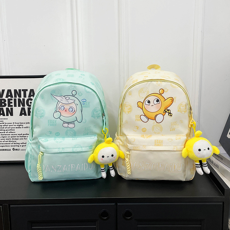 New cartoon backpack for primary school students, dirt-resistant backpack, travel back support, trendy and cute Korean-style travel backpack for children full figure