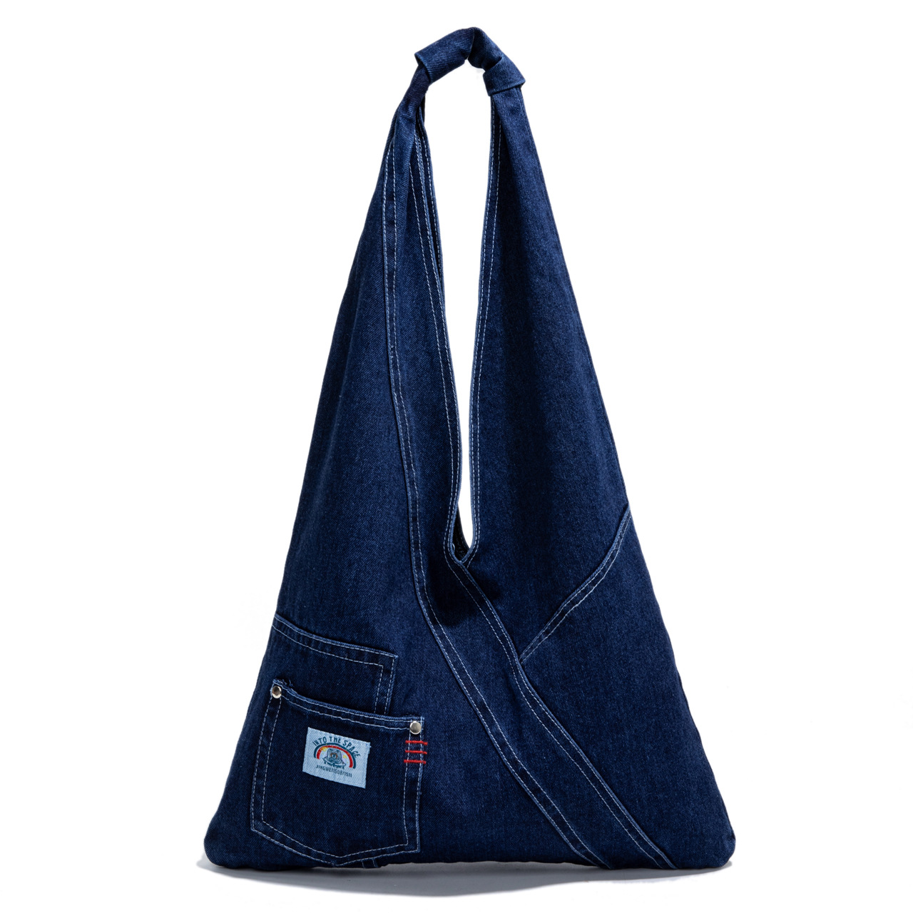 Casual large-capacity bag for women 2025, new lightweight and versatile washable denim tote bag, commuting single-shoulder bag, laid-back Item Picture