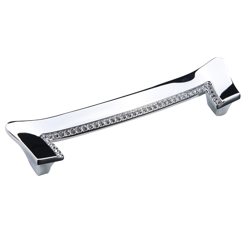 Nordic gold handles for wardrobe and cabinet doors, European court luxury diamond-encrusted crystal handles for drawers and door handles Item Picture