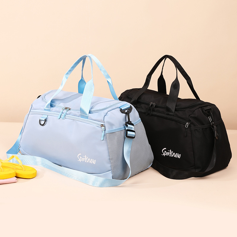 Large-capacity hand-held travel bag, luggage bag, waterproof fitness bag, men's and women's dry-wet separation multi-functional sports bag details Picture