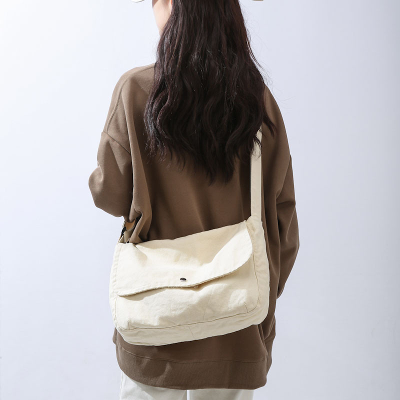 Japanese-style casual canvas bags, crossbody bags for men and women, retro and simple single-shoulder bags, student backpacks, class bags, men's crossbody bags Specification drawing