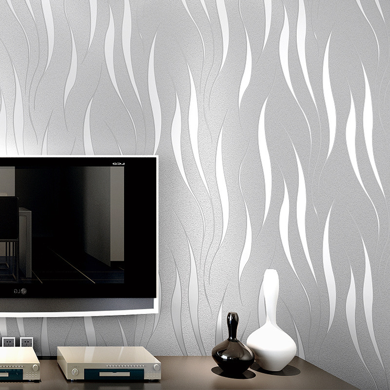 European-style 3D non-woven fabric wallpaper, simple and modern striped wallpaper, living room, bedroom, TV background wall wallpaper Specification drawing