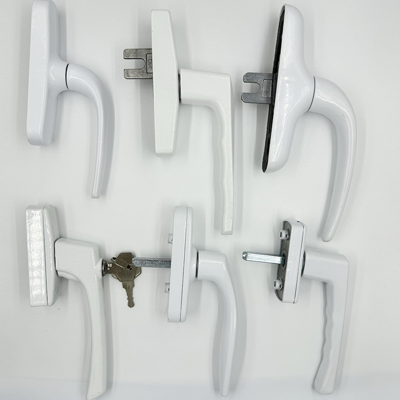 Lockable drive handle outlet up and down handle with hand pattern drive handle, aluminum alloy plastic steel casement window handle Specification drawing