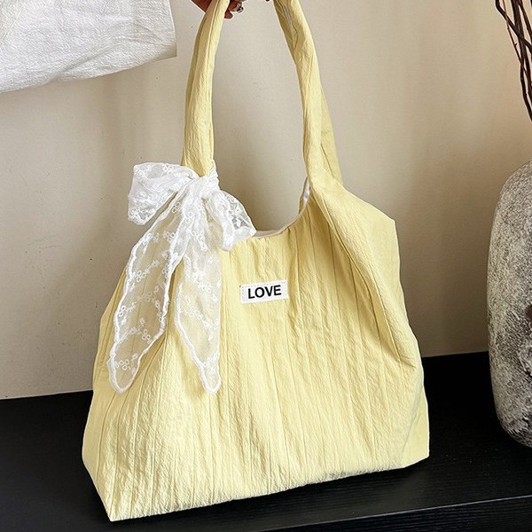 Korean-style large-capacity tote bag, casual textured fabric bag, women's fashionable single-shoulder bag, casual and fashionable underarm bag full figure