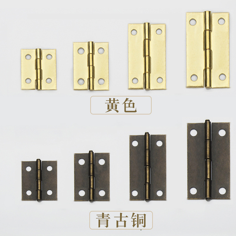 Mini right-angle small hinge jewelry box, retro folding small wooden box, packaging box, loose-leaf gift box, hinge small hinge Specification drawing