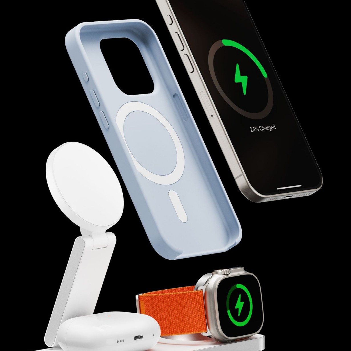 New cross-border all-in-one mobile phone, watch, earphone, wireless charger, mobile phone charging base in stock Item Picture