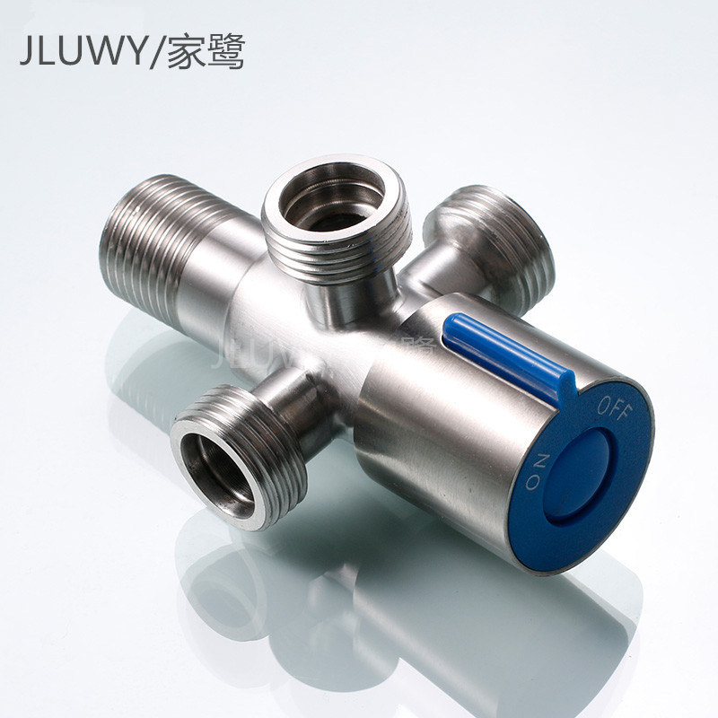 304 stainless steel Angle valve, one-inlet and two-outlet multi-functional three-way Angle valve, 4-way double water outlet, three-out and four-out water distributor Application Scenario