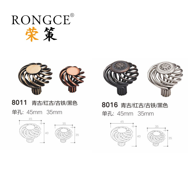 Factory direct supply of classical single-hole birdcage handles, iron cabinet door handles, anti-slip American and European classic handles details Picture